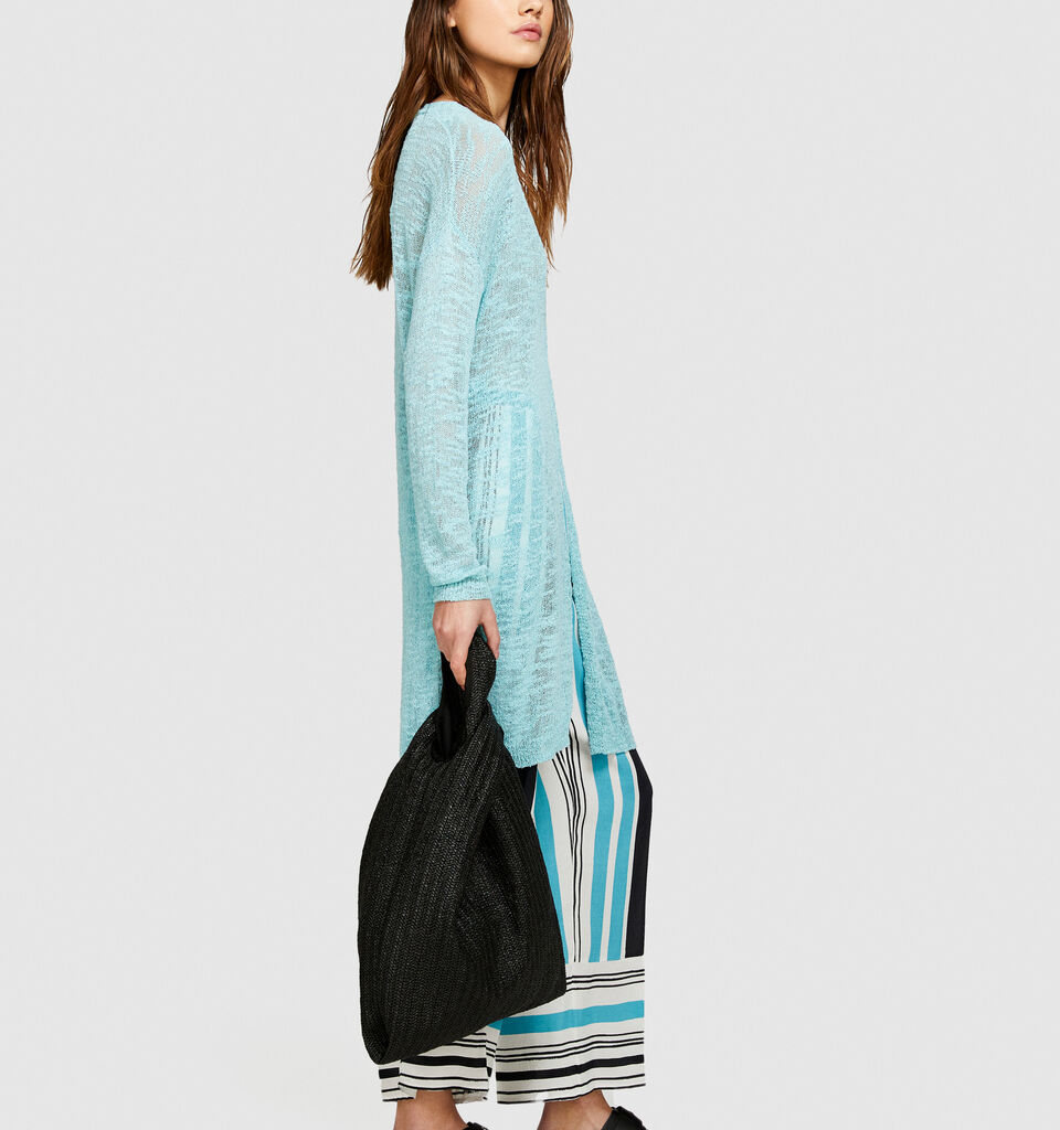 Long cardigan - women's cardigans - Turquoise | Sisley image number 2